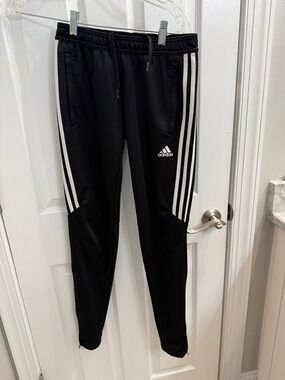 adidas Black Jogger Pants with White 3-Stripe Detail